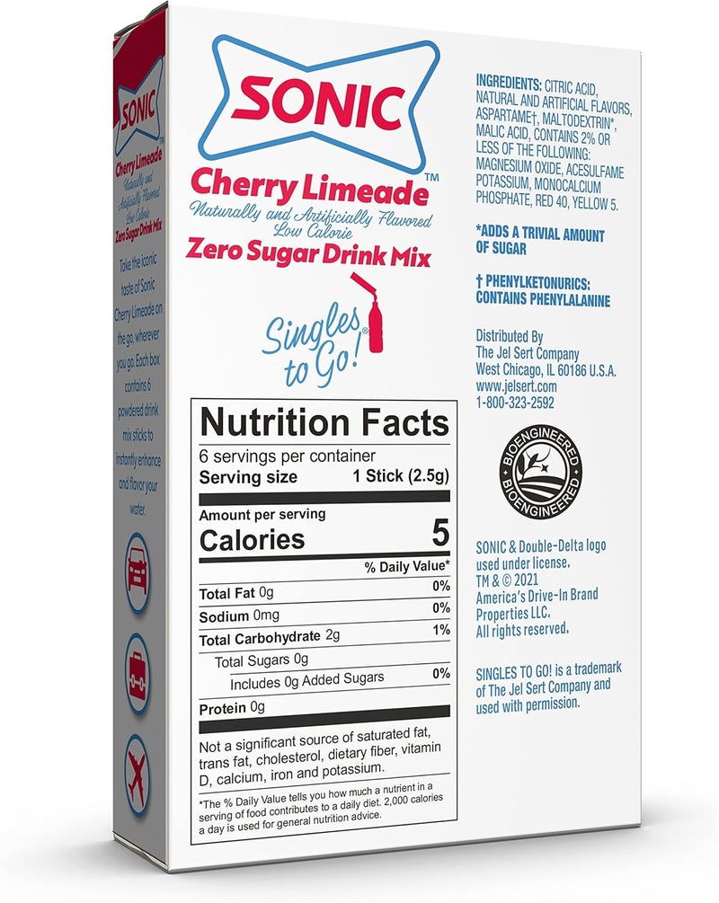 SINGLES TO GO! Sonic Cherry Limeade Powdered Drink Mix - Image 2